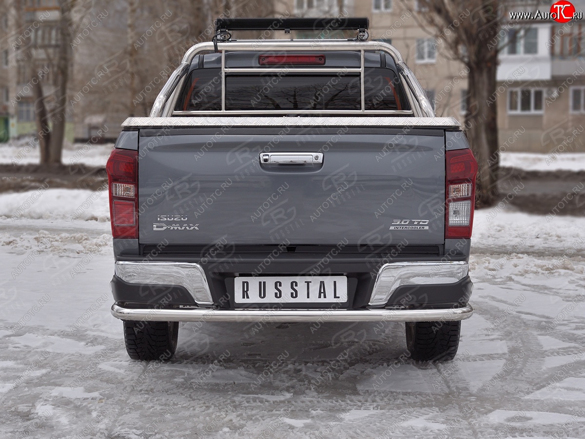 19 349 р. Защита заднего бампера (Ø63/63 мм, нержавейка) SLITKOFF  Isuzu D-Max  RT85,TFR DoubleCab (2015-2021) рестайлинг  с доставкой в г. Кемерово