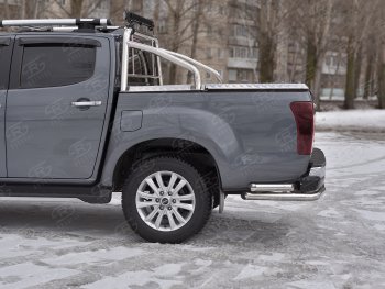 19 349 р. Защита заднего бампера (Ø63/63 мм, нержавейка) SLITKOFF  Isuzu D-Max  RT85,TFR DoubleCab (2015-2021) рестайлинг  с доставкой в г. Кемерово. Увеличить фотографию 3