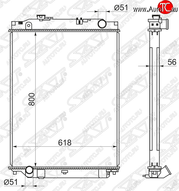 22 649 р. Радиатор двигателя SAT (пластинчатый, МКПП) Isuzu Elf (NPR75)  дорестайлинг (2006-2014)  с доставкой в г. Кемерово