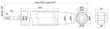 Газовый упор капота SAT Toyota Land Cruiser J70 3 дв. 2-ой рестайлинг (1999-2004)