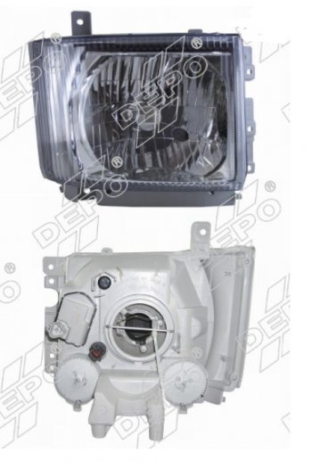 12 849 р. Правая фара (с электрокорректором) DEPO Isuzu Elf (NPR75)  дорестайлинг (2006-2014)  с доставкой в г. Кемерово. Увеличить фотографию 1