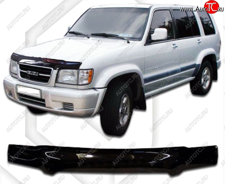 2 079 р. Дефлектор капота CA-Plastic  Isuzu Trooper (1991-2002) (Classic черный, Без надписи)  с доставкой в г. Кемерово