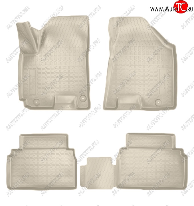 3 399 р. Коврики салонные Noplast (3D)  JAC S5 (2013-2022) дорестайлинг, рестайлинг (Бежевые)  с доставкой в г. Кемерово