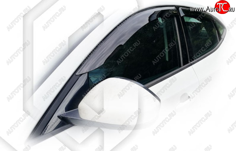 1 999 р. Дефлектора окон CA-Plastic Jaguar E-Pace дорестайлинг (2017-2021) (Classic полупрозрачный, Без хром молдинга)  с доставкой в г. Кемерово