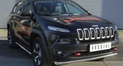 15 999 р. Одинарная защита переднего бампера (Trailhawk 63 мм) SLITKOFF  Jeep Cherokee  KL (2014-2017) дорестайлинг  с доставкой в г. Кемерово. Увеличить фотографию 2