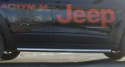 19 999 р. Защита порогов из круглой (Trailhawk, нержавейка 63 мм) SLITKOFF Jeep Cherokee KL дорестайлинг (2014-2017)  с доставкой в г. Кемерово. Увеличить фотографию 2