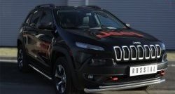 19 999 р. Защита порогов из круглой (Trailhawk, нержавейка 63 мм) SLITKOFF Jeep Cherokee KL дорестайлинг (2014-2017)  с доставкой в г. Кемерово. Увеличить фотографию 4