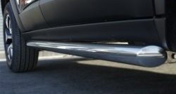 Защита порогов из круглой (Trailhawk, нержавейка 63 мм) SLITKOFF Jeep Cherokee  KL (2014-2017) дорестайлинг