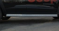 24 649 р. Подножки для ног (Trailhawk нержавейка d42 мм) SLITKOFF  Jeep Cherokee  KL (2014-2017) дорестайлинг  с доставкой в г. Кемерово. Увеличить фотографию 2