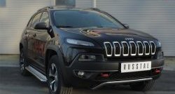 24 649 р. Подножки для ног (Trailhawk нержавейка d42 мм) SLITKOFF  Jeep Cherokee  KL (2014-2017) дорестайлинг  с доставкой в г. Кемерово. Увеличить фотографию 4