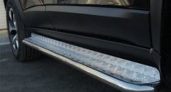Подножки для ног (Trailhawk нержавейка d42 мм) SLITKOFF Jeep Cherokee  KL (2014-2017) дорестайлинг