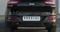 16 699 р. Защита заднего бампера (Trailhawk, Ø75x42 мм, нержавейка) Russtal Jeep Cherokee KL дорестайлинг (2014-2017)  с доставкой в г. Кемерово. Увеличить фотографию 1