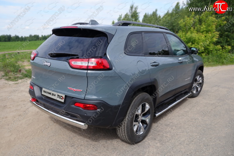18 999 р. Защита заднего бампера (Trailhawk овальная 75х42 мм) ТСС  Jeep Cherokee  KL (2014-2017) дорестайлинг  с доставкой в г. Кемерово