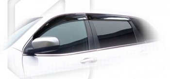 Дефлектора окон CA-Plastiс Jeep Cherokee KL дорестайлинг (2014-2017) (Classic полупрозрачный, Без хром.молдинга)