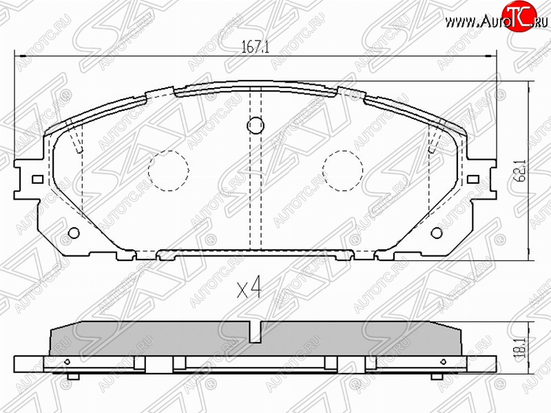 1 459 р. Колодки тормозные SAT (передние) Jeep Cherokee KL дорестайлинг (2014-2017)  с доставкой в г. Кемерово
