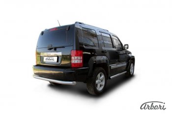 20 699 р. Защита заднего бампера Arbori (нержавейка, 1 труба d76 mm). Jeep Cherokee KJ дорестайлинг (2001-2005)  с доставкой в г. Кемерово. Увеличить фотографию 2