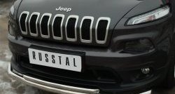 16 999 р. Защита переднего бампера (2 трубыØ63 и 42 мм, нержавейка) SLITKOFF  Jeep Cherokee  KL (2014-2017) дорестайлинг  с доставкой в г. Кемерово. Увеличить фотографию 3