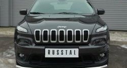 15 999 р. Одинарная защита переднего бампера диаметром 63 мм SLITKOFF  Jeep Cherokee  KL (2014-2017) дорестайлинг  с доставкой в г. Кемерово. Увеличить фотографию 1