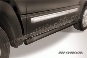 Защита порогов их труб d76 Slitkoff Jeep Cherokee  KL (2014-2017) дорестайлинг
