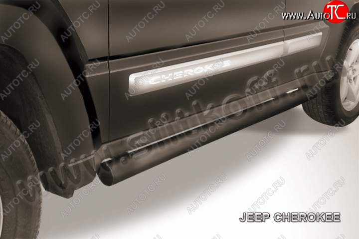 11 699 р. Защита порогов их труб d76 Slitkoff  Jeep Cherokee  KL (2014-2017) дорестайлинг (Цвет: серебристый)  с доставкой в г. Кемерово