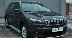 24 649 р. Широкая защита порогов SLITKOFF  Jeep Cherokee  KL (2014-2017) дорестайлинг  с доставкой в г. Кемерово. Увеличить фотографию 3