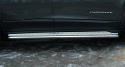 Широкая защита порогов SLITKOFF Jeep Cherokee  KL (2014-2017) дорестайлинг