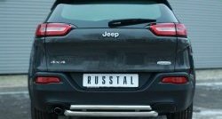 16 499 р. Защита заднего бампера (Ø63 и 42 мм, нержавейка) SLITKOFF  Jeep Cherokee  KL (2014-2017) дорестайлинг  с доставкой в г. Кемерово. Увеличить фотографию 1