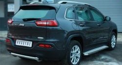 14 999 р. Одинарная защита заднего бампера из трубы диаметром 63 мм SLITKOFF  Jeep Cherokee  KL (2014-2017) дорестайлинг  с доставкой в г. Кемерово. Увеличить фотографию 3
