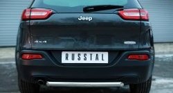 Одинарная защита заднего бампера из трубы диаметром 63 мм SLITKOFF Jeep Cherokee KL дорестайлинг (2014-2017)