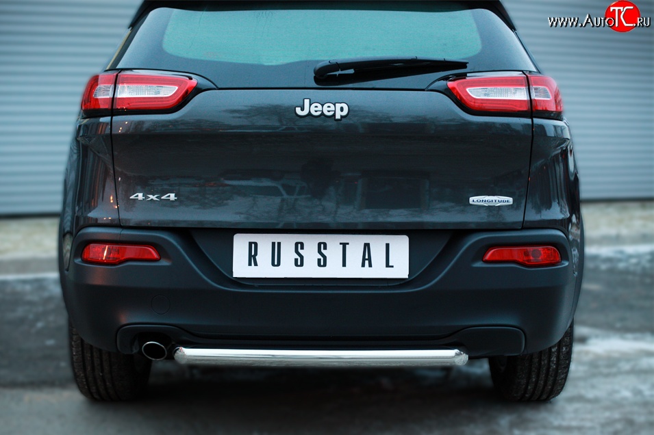 14 999 р. Одинарная защита заднего бампера из трубы диаметром 63 мм SLITKOFF  Jeep Cherokee  KL (2014-2017) дорестайлинг  с доставкой в г. Кемерово