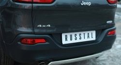 16 849 р. Защита заднего бампера (Ø75x42 мм, нержавейка) Russtal Jeep Cherokee KL дорестайлинг (2014-2017)  с доставкой в г. Кемерово. Увеличить фотографию 3