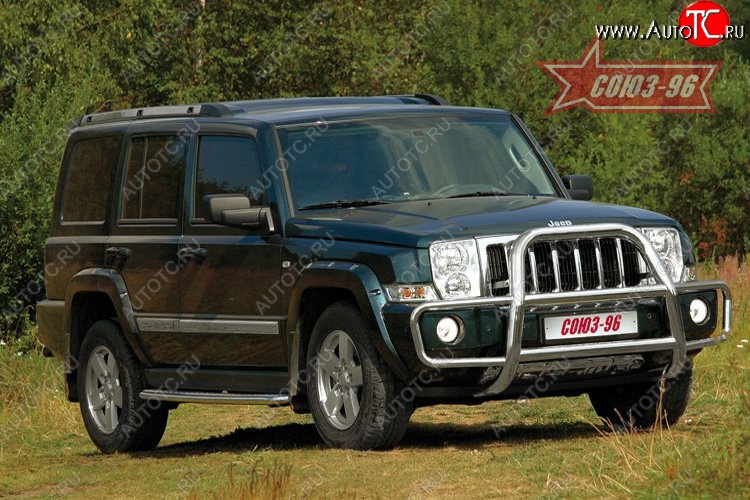 26 954 р. Решетка передняя с защитой бампера Souz-96 (d76) Jeep Commander (2006-2010)  с доставкой в г. Кемерово