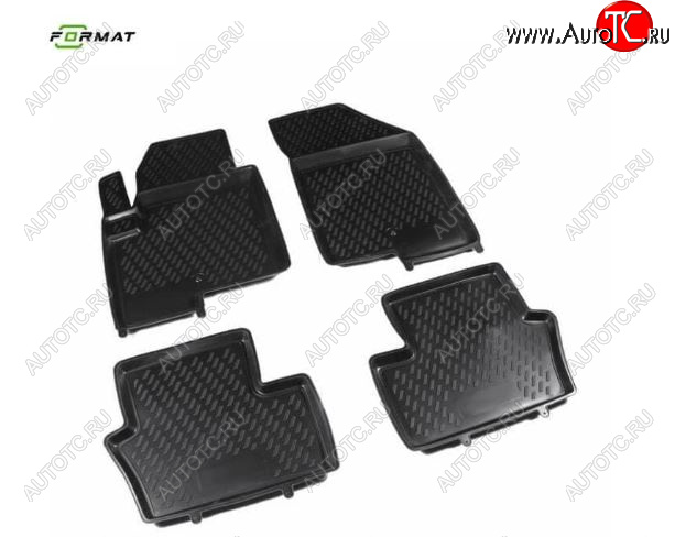 5 399 р. Комплект ковриков салона Format (повышенная износостойкость).  Jeep Compass  MK (2011-2015) рестайлинг (Черные)  с доставкой в г. Кемерово