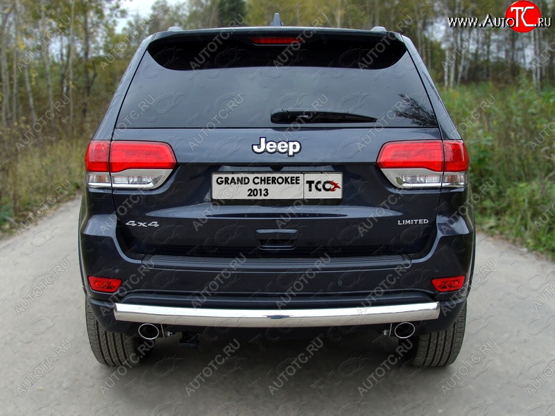 21 999 р. Защита заднего бампера (овальная) ТСС (нержавейка d75х42 мм)  Jeep Grand Cherokee  WK2 (2013-2018) 1-ый рестайлинг  с доставкой в г. Кемерово
