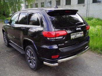 Защита заднего бампера(овальная длинная) ТСС (нержавейка d 75х42)мм Jeep Grand Cherokee  WK2 (2017-2022) 2-ой рестайлинг