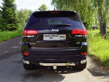 Фаркоп (тягово-сцепное устройство) TCC Jeep Grand Cherokee  WK2 (2017-2022) 2-ой рестайлинг (оцинкованный, шар Е нержавейка, надпись Grand Cherokee)