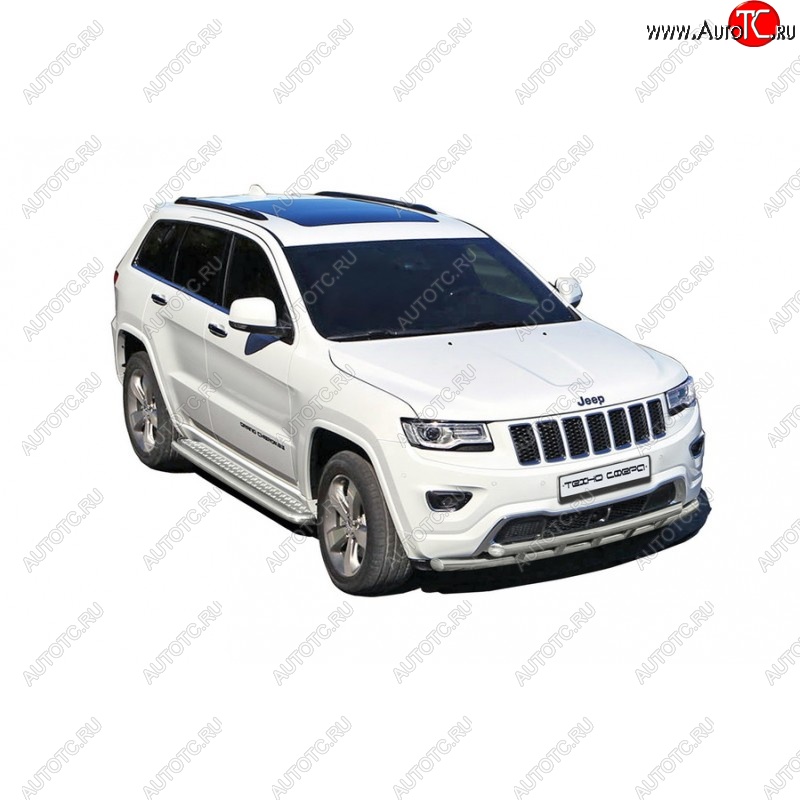 35 699 р. Защита порогов WK2 Restyling ТехноСфера (Техно Сфера) (нержавейка, с алюминиевым листом, d63.5 mm) Jeep Grand Cherokee WK2 дорестайлинг (2010-2013)  с доставкой в г. Кемерово