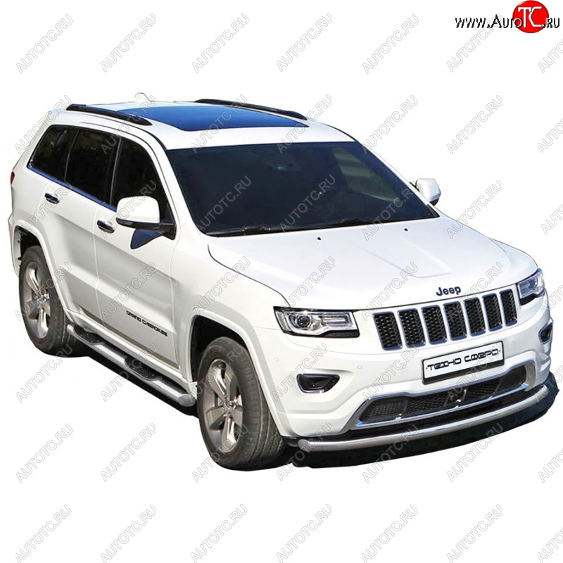 30 999 р. Защита порогов WK2 Restyling ТехноСфера (Техно Сфера) (нержавейка, с проступью, d76 mm) Jeep Grand Cherokee WK2 дорестайлинг (2010-2013)  с доставкой в г. Кемерово