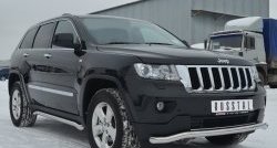 15 249 р. Защита переднего бампера (Ø63 мм волна, нержавейка) SLITKOFF  Jeep Grand Cherokee  WK2 (2010-2013) дорестайлинг  с доставкой в г. Кемерово. Увеличить фотографию 3