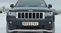 Защита переднего бампера (Ø63 мм волна, нержавейка) SLITKOFF Jeep Grand Cherokee  WK2 (2010-2013) дорестайлинг