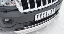 17 749 р. Защита переднего бампера (2 трубыØ76 и 42 мм, нержавейка) SLITKOFF  Jeep Grand Cherokee  WK2 (2010-2013) дорестайлинг  с доставкой в г. Кемерово. Увеличить фотографию 2