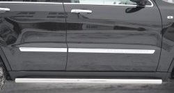 12 299 р. Защита порогов из круглой трубы диаметром 63 мм Russtal Jeep Grand Cherokee WK2 дорестайлинг (2010-2013) (Защита порогов с со скосами на торцах (вариант 1))  с доставкой в г. Кемерово. Увеличить фотографию 5
