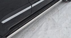 12 299 р. Защита порогов из круглой трубы диаметром 63 мм Russtal Jeep Grand Cherokee WK2 дорестайлинг (2010-2013) (Защита порогов с со скосами на торцах (вариант 1))  с доставкой в г. Кемерово. Увеличить фотографию 6