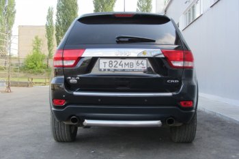 6 999 р. Защита заднего бампера из трубы d76 Slitkoff (короткая)  Jeep Grand Cherokee  WK2 (2010-2013) дорестайлинг (Цвет: серебристый)  с доставкой в г. Кемерово. Увеличить фотографию 2