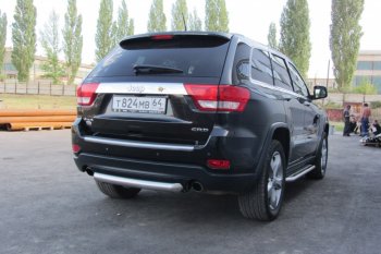 6 999 р. Защита заднего бампера из трубы d76 Slitkoff (короткая)  Jeep Grand Cherokee  WK2 (2010-2013) дорестайлинг (Цвет: серебристый)  с доставкой в г. Кемерово. Увеличить фотографию 4