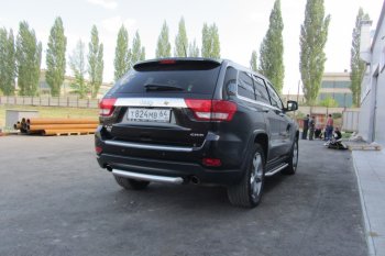 6 999 р. Защита заднего бампера из трубы d76 Slitkoff (короткая)  Jeep Grand Cherokee  WK2 (2010-2013) дорестайлинг (Цвет: серебристый)  с доставкой в г. Кемерово. Увеличить фотографию 5