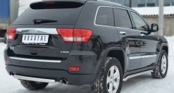 12 549 р. Одинарная защита заднего бампера из трубы диаметром 63 мм SLITKOFF  Jeep Grand Cherokee  WK2 (2010-2013) дорестайлинг  с доставкой в г. Кемерово. Увеличить фотографию 3