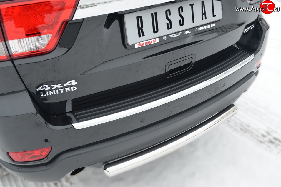 12 549 р. Одинарная защита заднего бампера из трубы диаметром 63 мм SLITKOFF  Jeep Grand Cherokee  WK2 (2010-2013) дорестайлинг  с доставкой в г. Кемерово