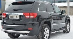 6 699 р. Одинарная защита заднего бампера из трубы диаметром 76 мм SLITKOFF  Jeep Grand Cherokee  WK2 (2010-2013) дорестайлинг  с доставкой в г. Кемерово. Увеличить фотографию 3