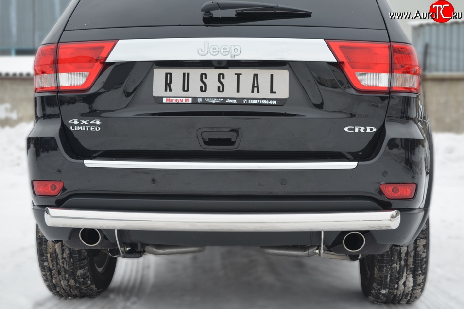 6 699 р. Одинарная защита заднего бампера из трубы диаметром 76 мм SLITKOFF  Jeep Grand Cherokee  WK2 (2010-2013) дорестайлинг  с доставкой в г. Кемерово